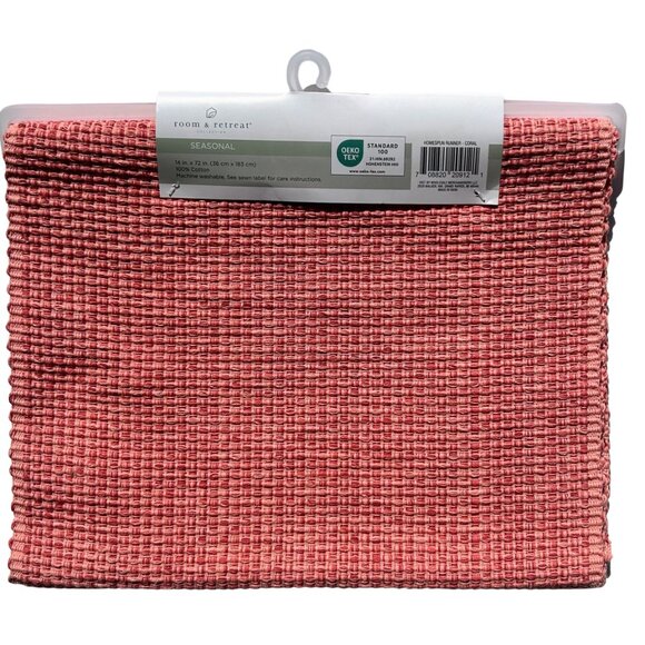 Room & Retreat Table Runner ~ Cotton ~ Coral Color ~ 14x72 inches - Picture 4 of 4